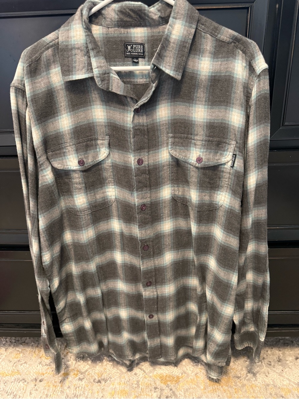 Pur Men's Brown and Cream Plaid Button-Up Shirt